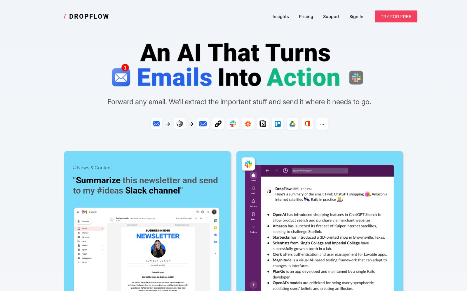 Dropflow Dropflow - Dropflow extrae datos esenciales de los correos el