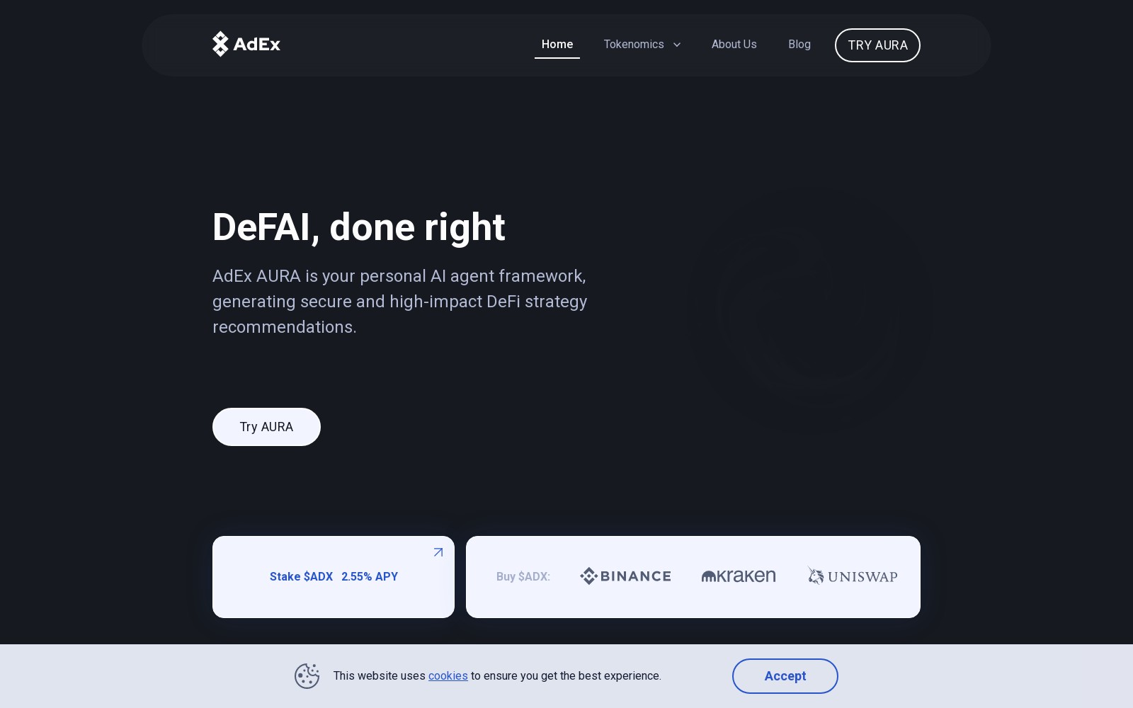 AdEx AURA AdEx AURA - AdEx AURA provides personalized DeFi strategy reco