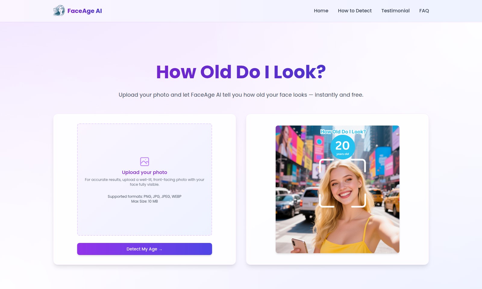 FaceAge AI FaceAge AI - FaceAge AI permite que você descubra sua idade fac