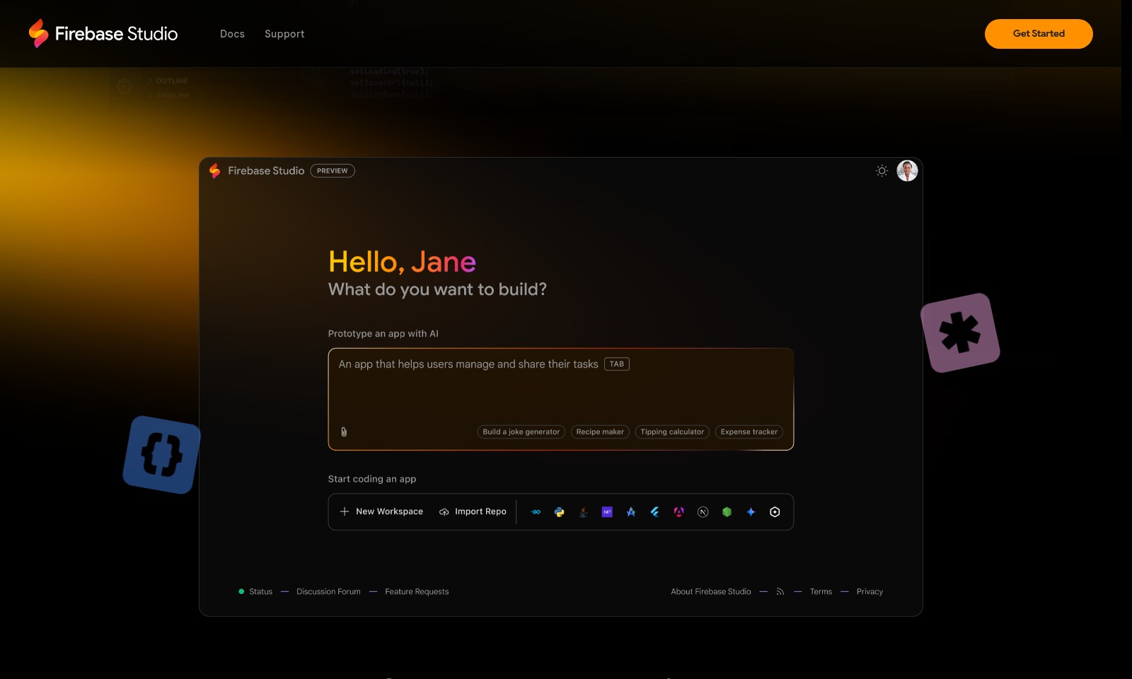 Firebase Studio Firebase Studio - Firebase Studio bietet einen integrierten KI-Arbei