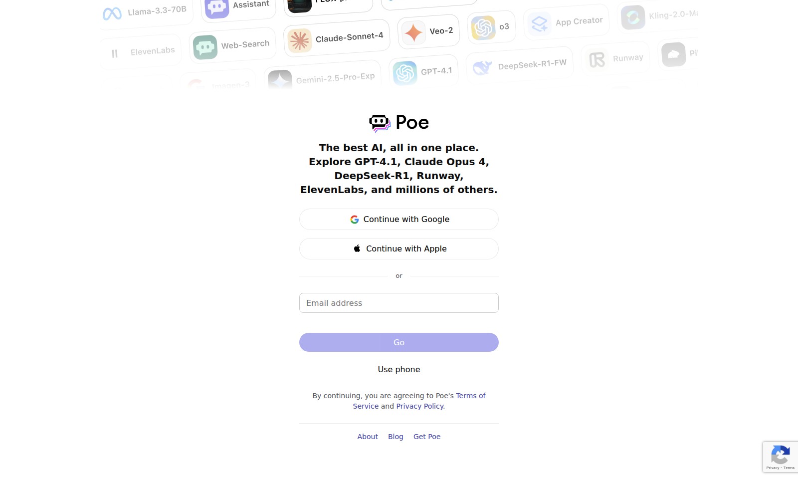 Poe Poe - A platform featuring leading AI tools and easy sig