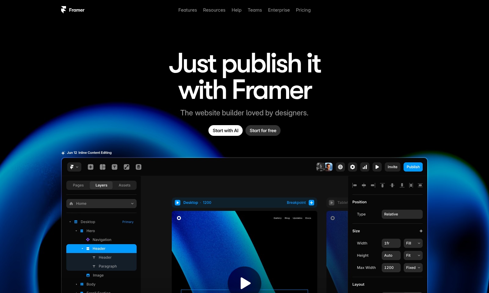 Framer Framer - Framer es un potente creador de sitios web que ayu
