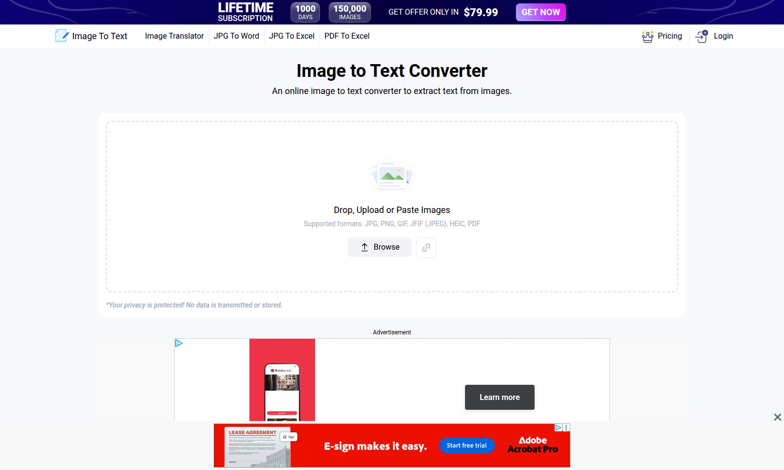 ImageToText ImageToText - Ein benutzerfreundliches Online-OCR-Tool, das Text