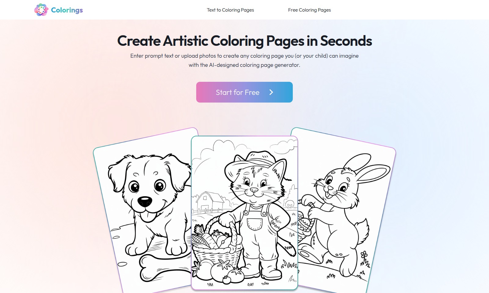 Colorings Colorings - Colorings는 사용자에게 텍스트나 이미지에서 개인화된 색칠 페이지를 생성할 수 있는