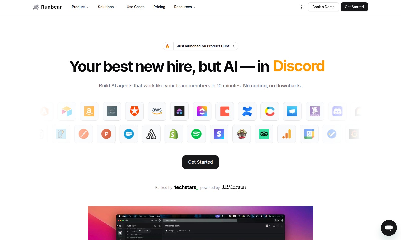 Runbear Runbear - Runbearは、SlackやTeamsなどの既存のコラボレーションツールに統合され、繰り返しのタス