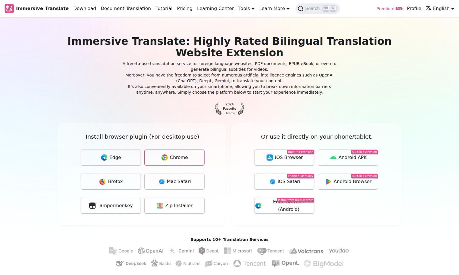Immersive Translate Immersive Translate - Immersive Translate bietet eine vielseitige Überse