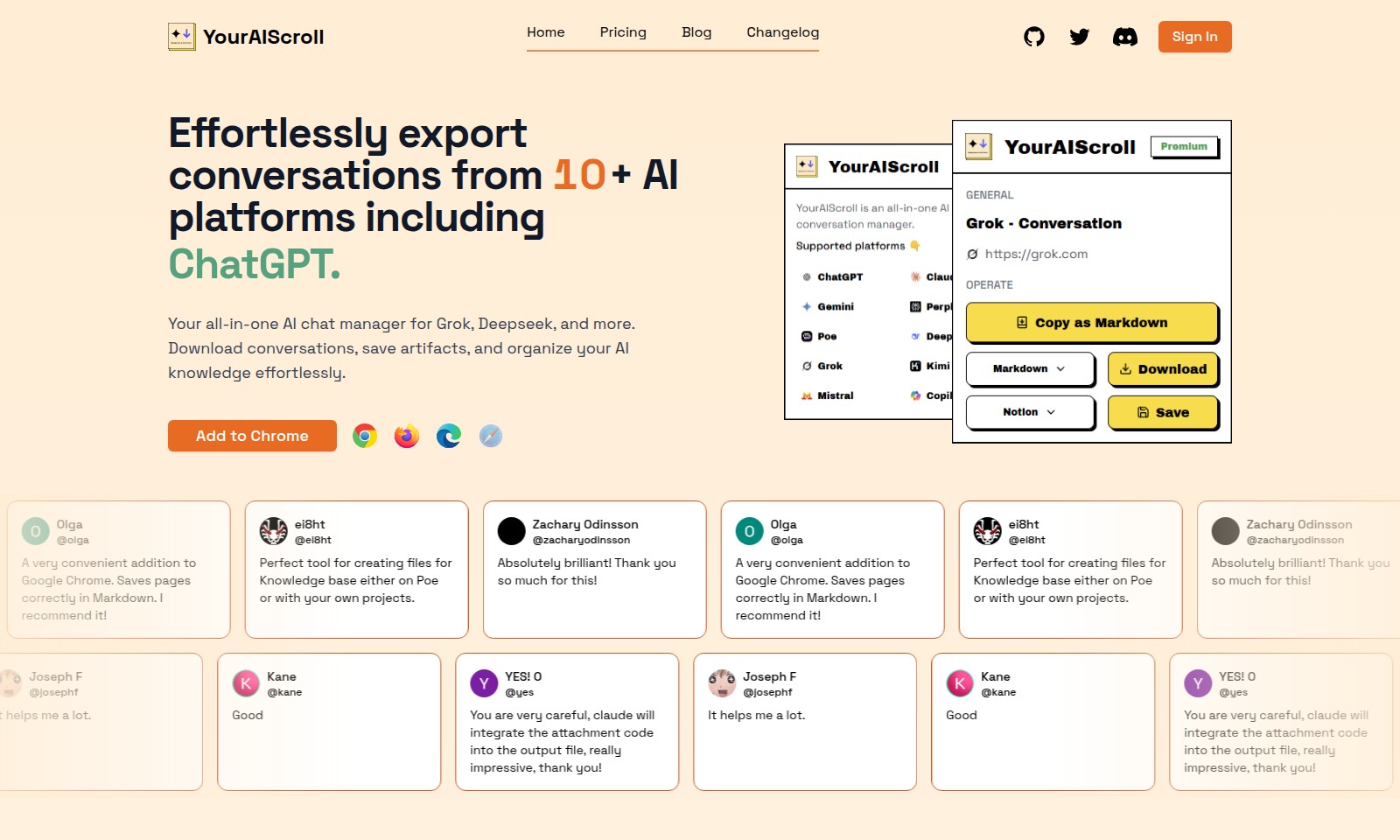 YourAIScroll YourAIScroll - YourAIScroll permet aux utilisateurs d'exporter et