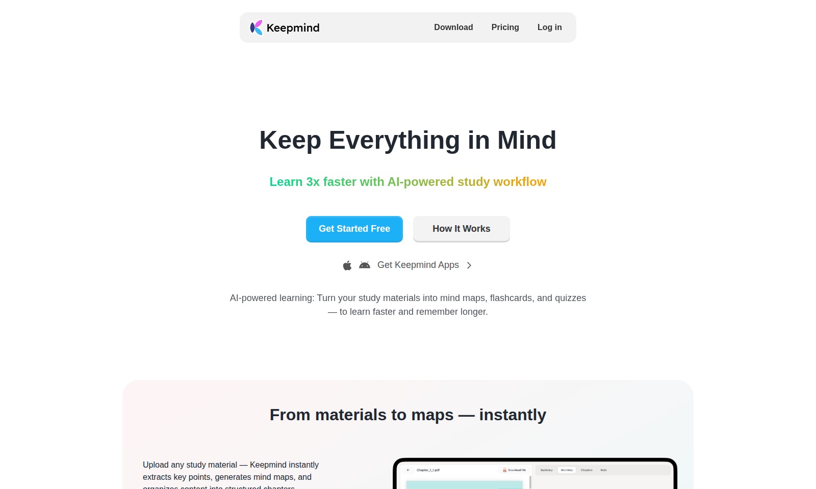 Keepmind Keepmind - Keepmind biến đổi tài liệu học tập thành bản đồ tư