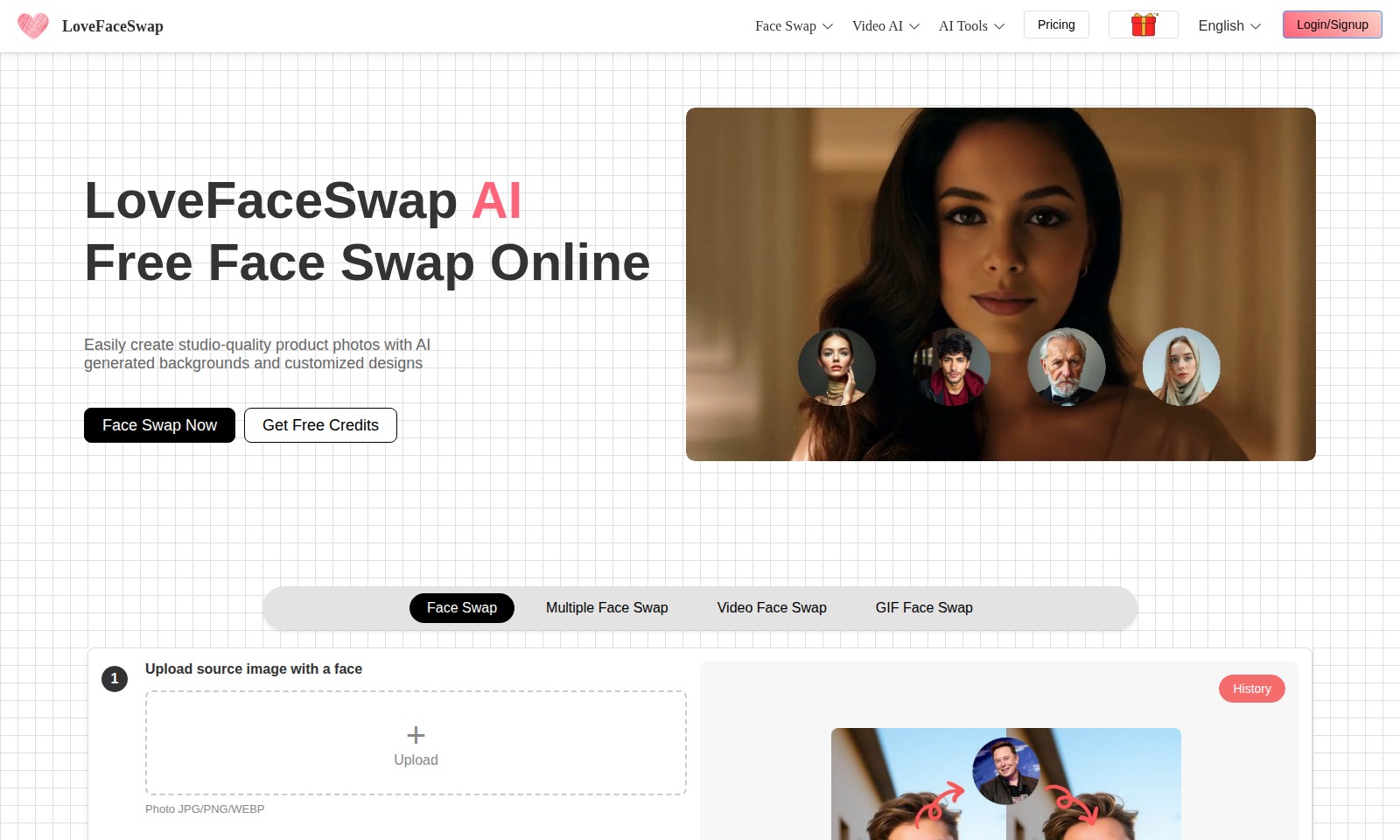 LoveFaceSwap LoveFaceSwap - LoveFaceSwapは、写真、動画、およびGIFオプションを含むさまざまな顔入れ替えツールを提供