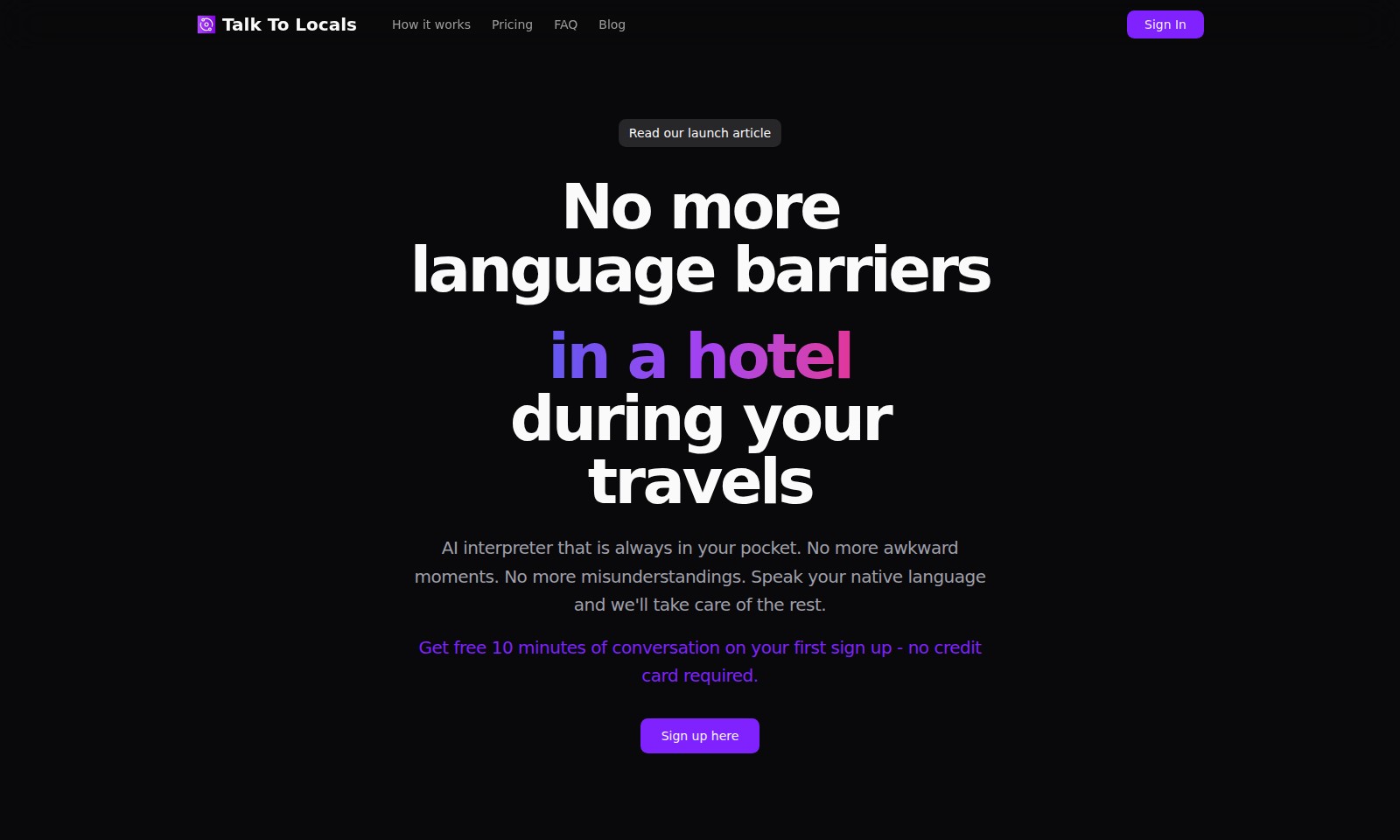Talk To Locals Talk To Locals - Talk To Locals bietet einen KI-Interpreter, der na