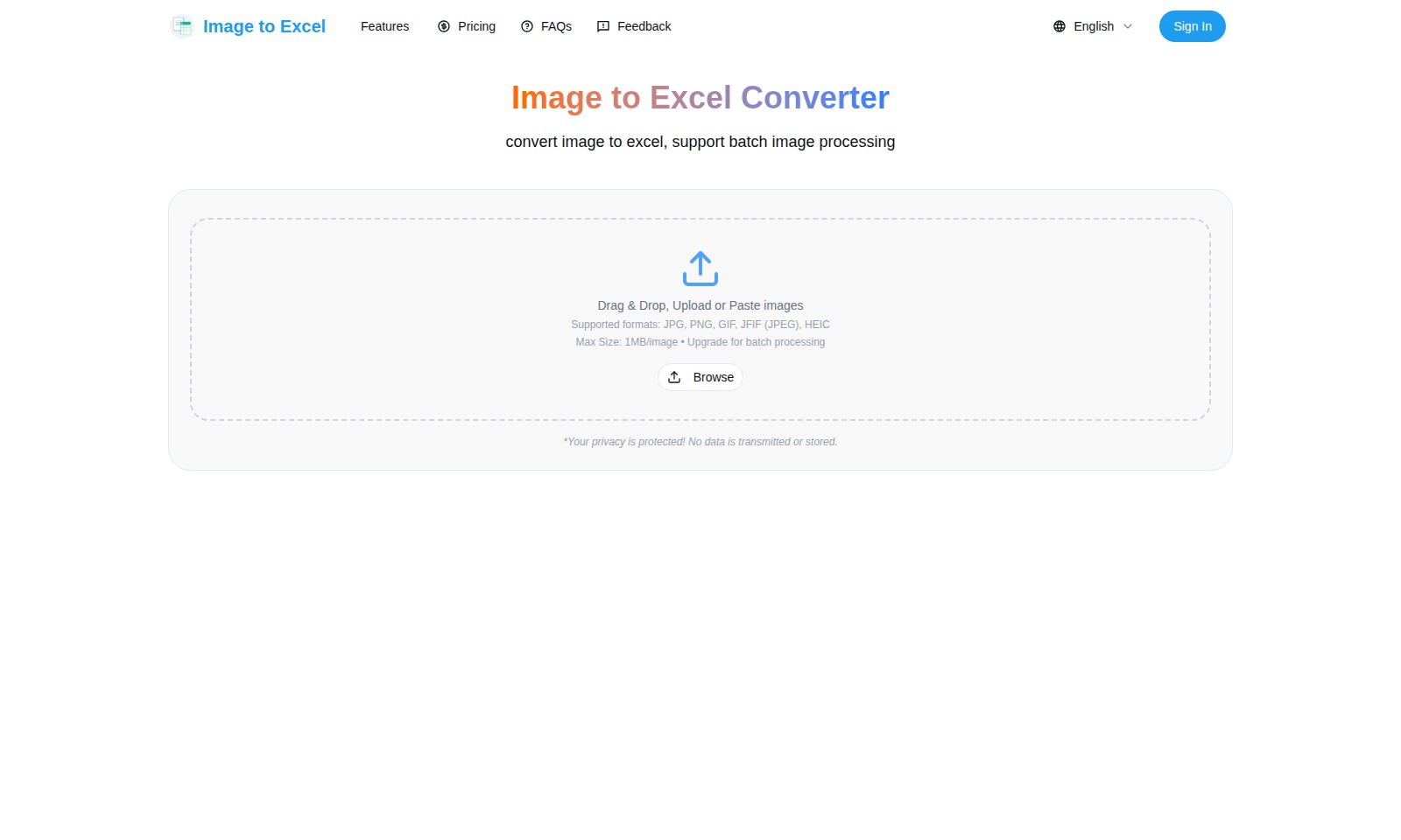 Image to Excel Image to Excel - Uma ferramenta online que permite a conversão rápi