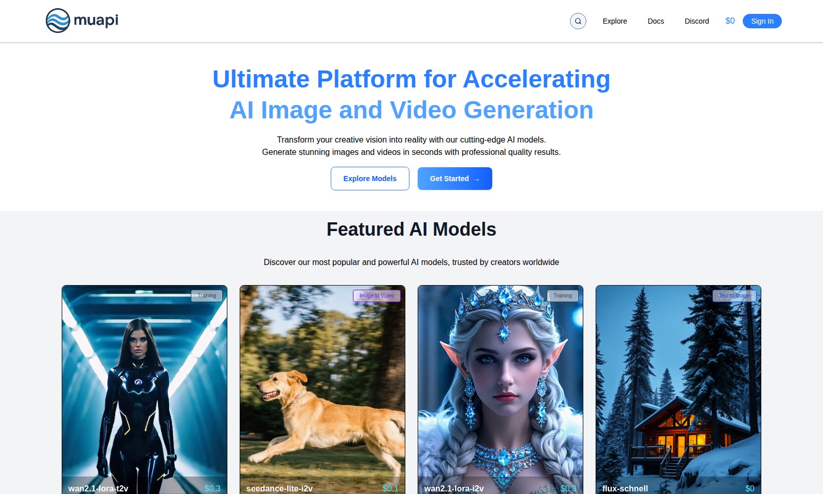 MuAPI MuAPI - An AI platform for generating and animating images