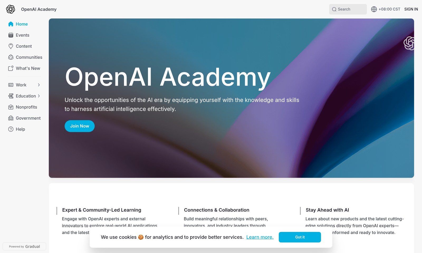 OpenAI Academy OpenAI Academy - Treten Sie der OpenAI Akademie bei, um Ihre KI-Fäh