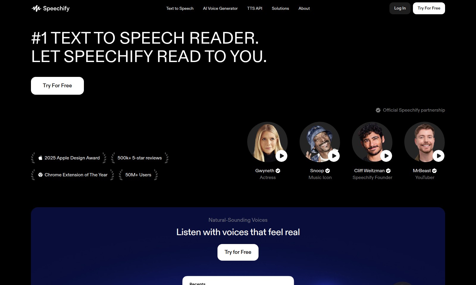Speechify Speechify - 스피치파이(Speechify)를 발견하세요. 다양한 플랫폼에서 자연스러운 음성 경험을 제공