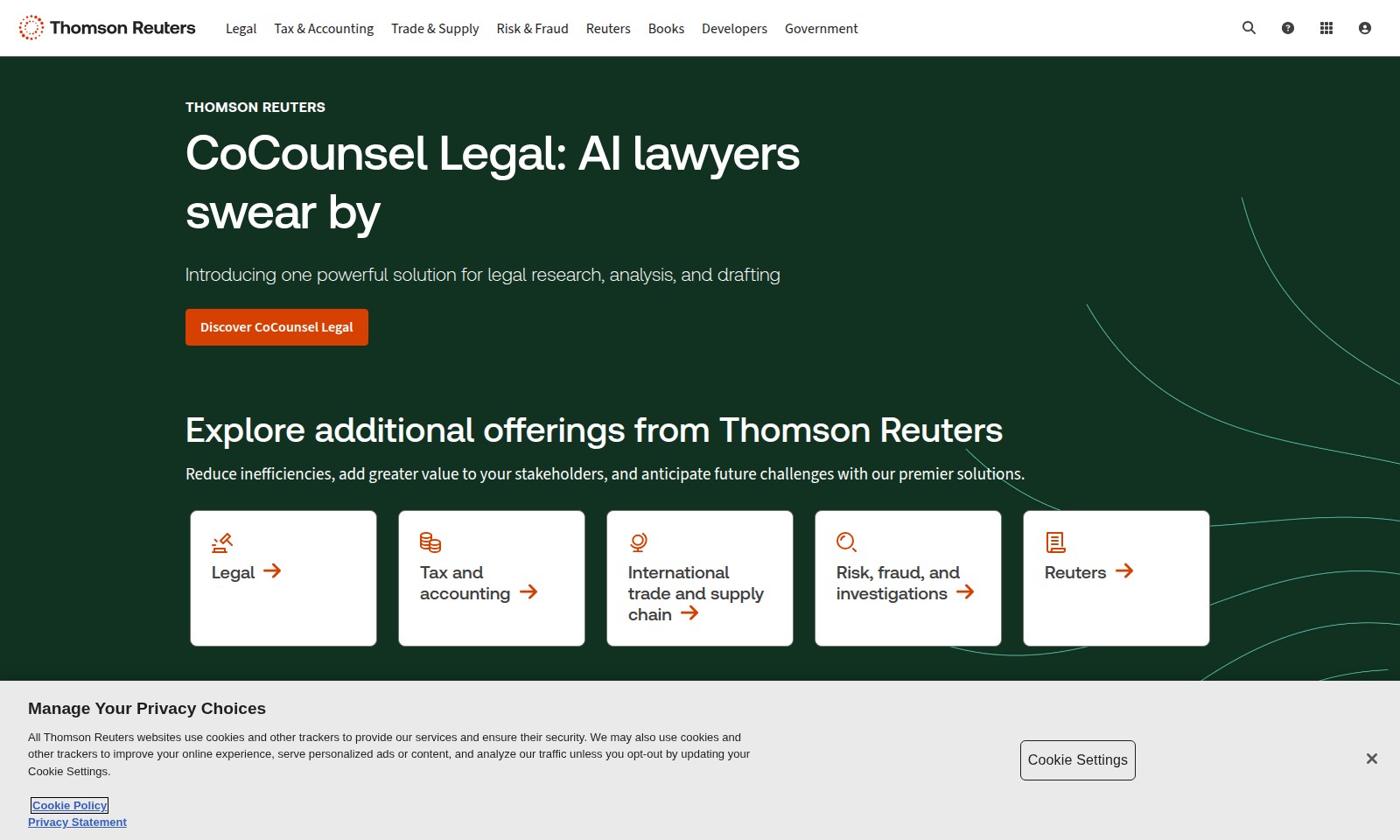 Thomson Reuters Thomson Reuters - Découvrez CoCounsel par Thomson Reuters pour des o