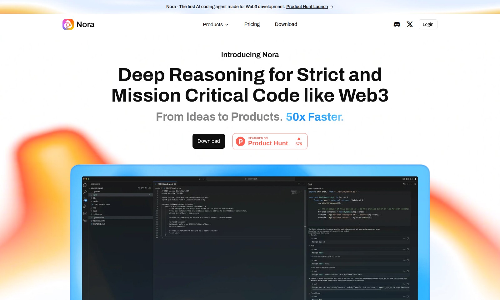 Nora Nora - Nora, der erste KI-Coding-Agent, der für Web3 entw