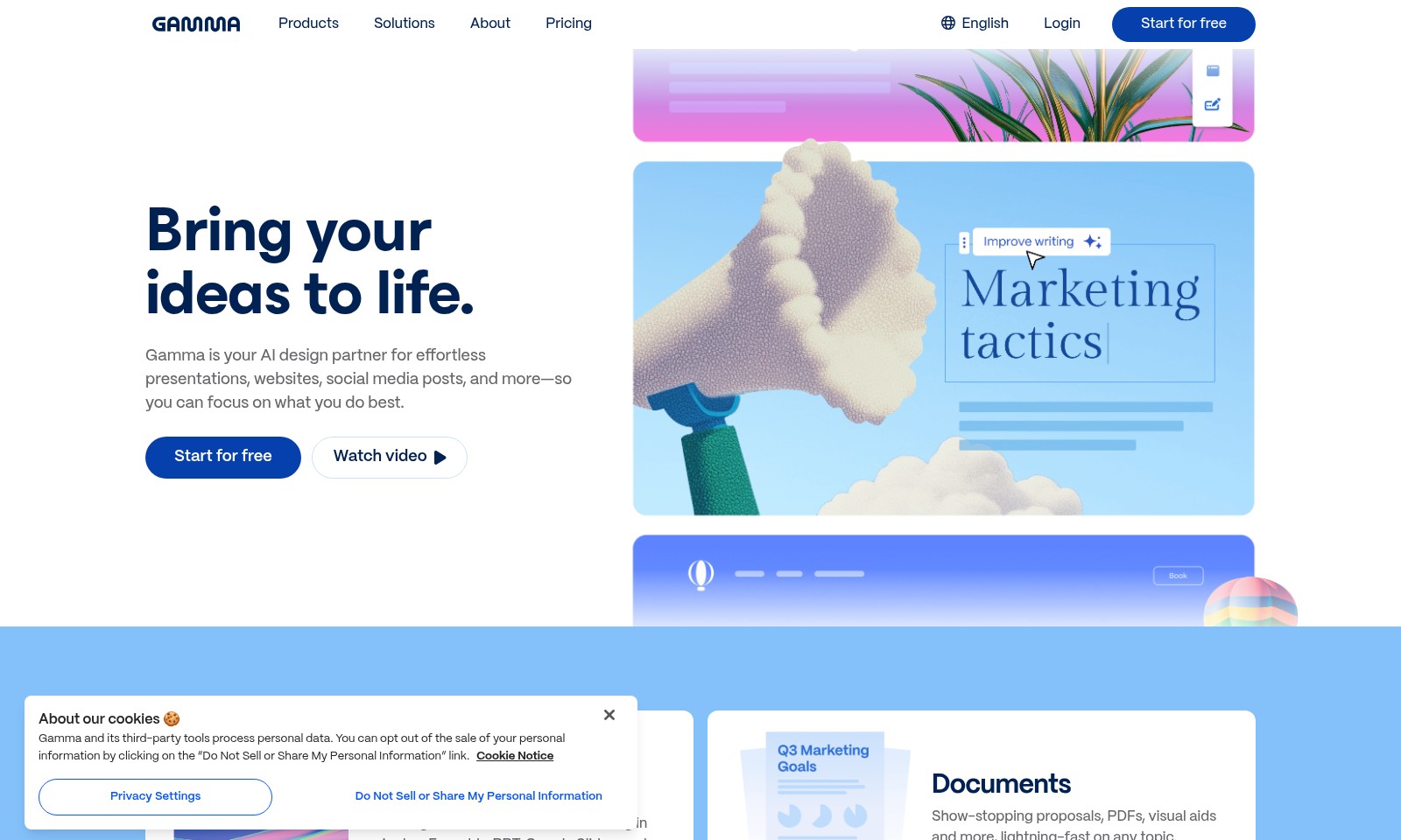 Gamma Gamma - Gamma is an AI design platform that simplifies the