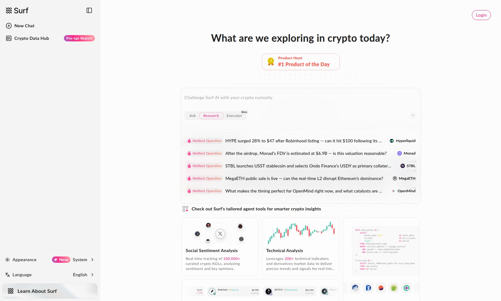 Surf Surf - Uma plataforma abrangente para análise de criptomo