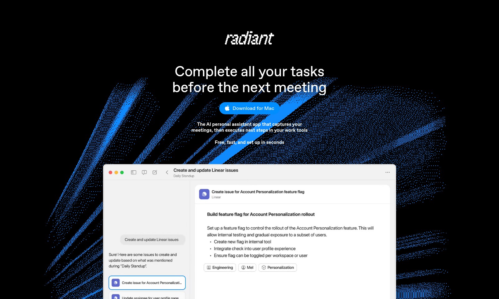 Radiant Radiant - Radiant é um poderoso assistente de IA que automat