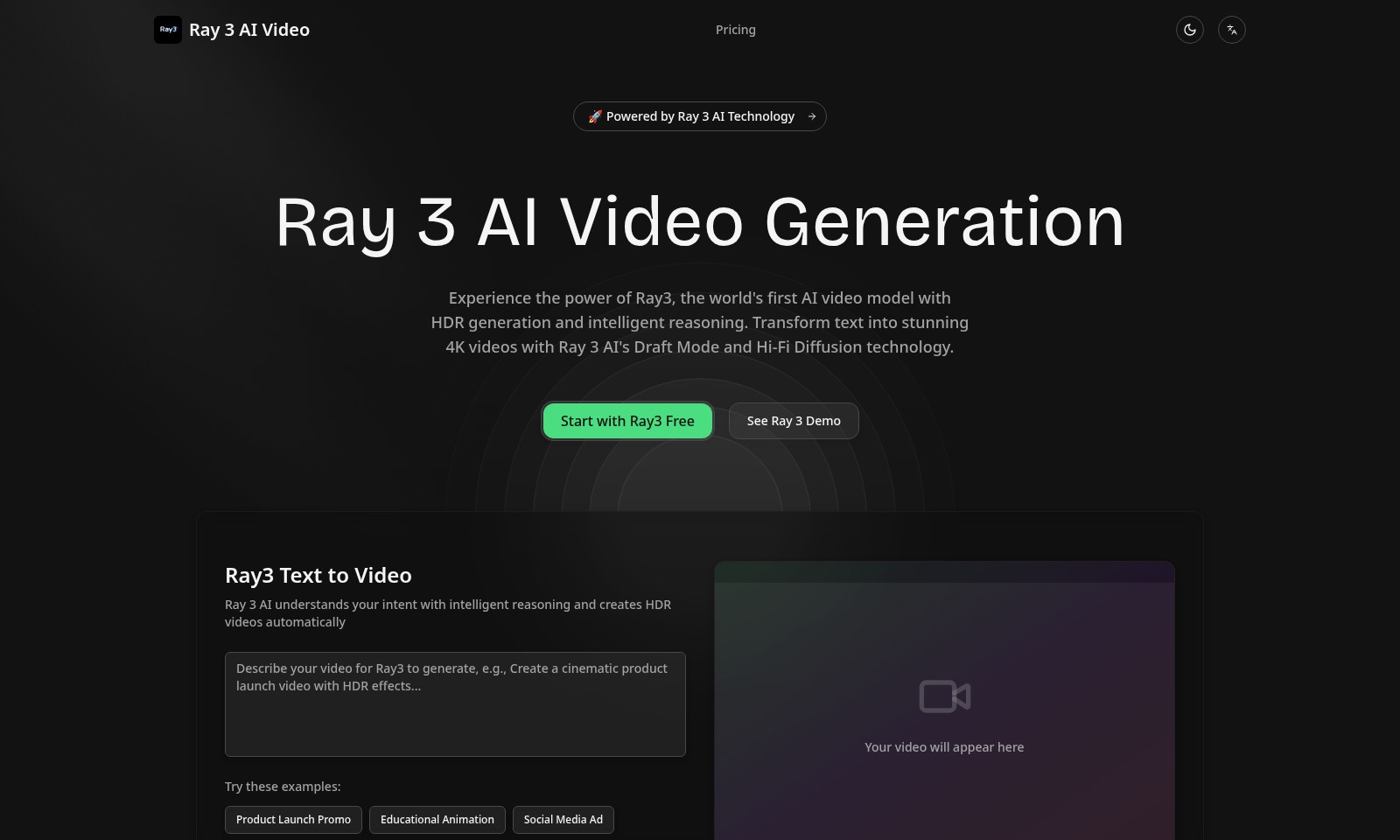 Ray 3 Ray 3 - Ray 3 AI bietet eine intuitive Plattform zur Umwan
