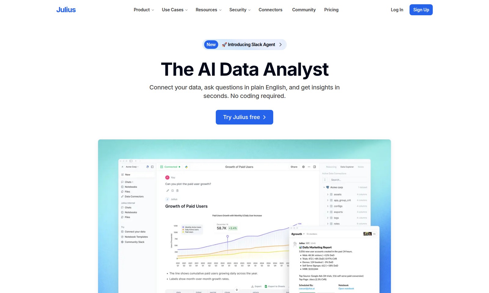 Julius AI Julius AI - Julius is an AI-powered data analyst that connects