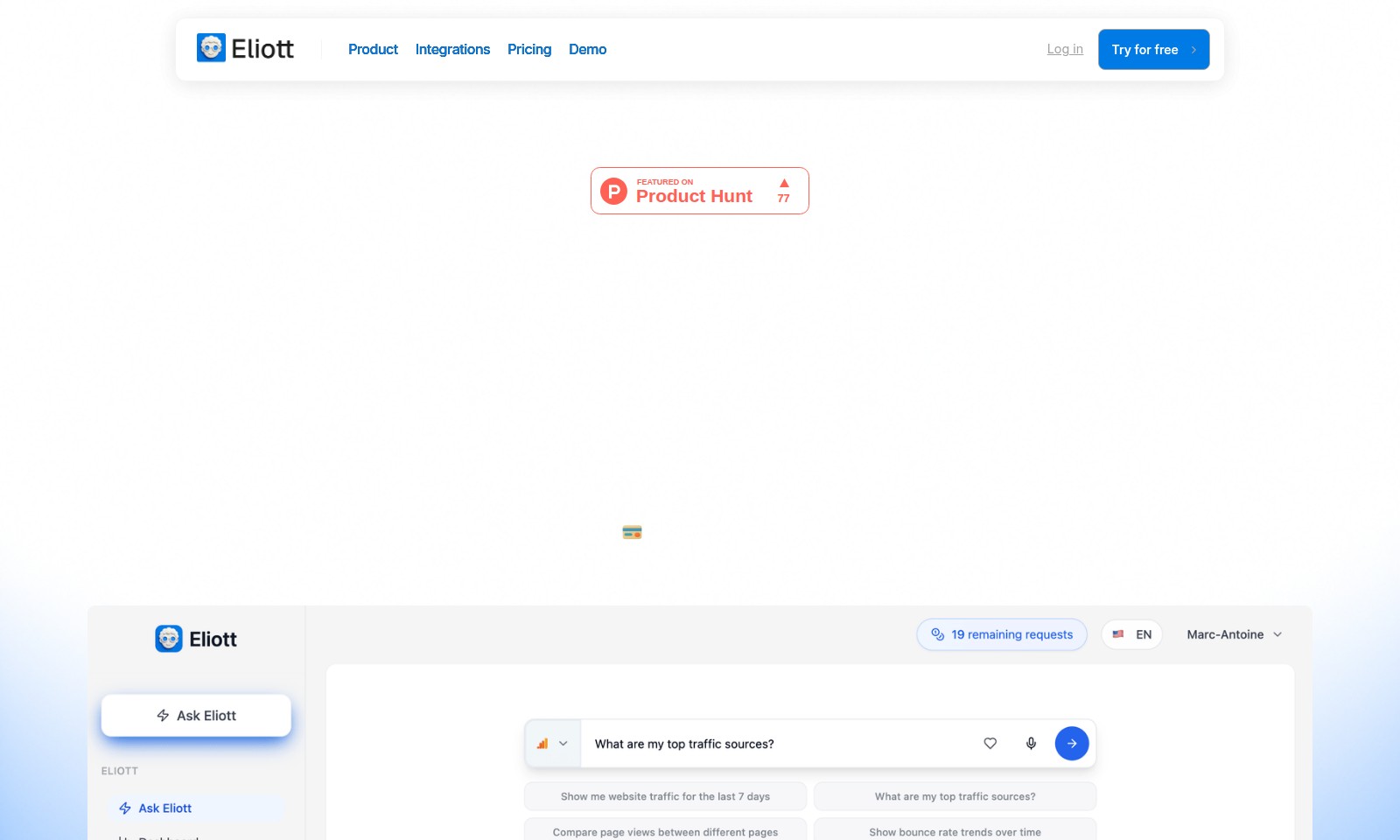 Eliott Eliott - Eliott é seu copiloto de marketing, permitindo a i
