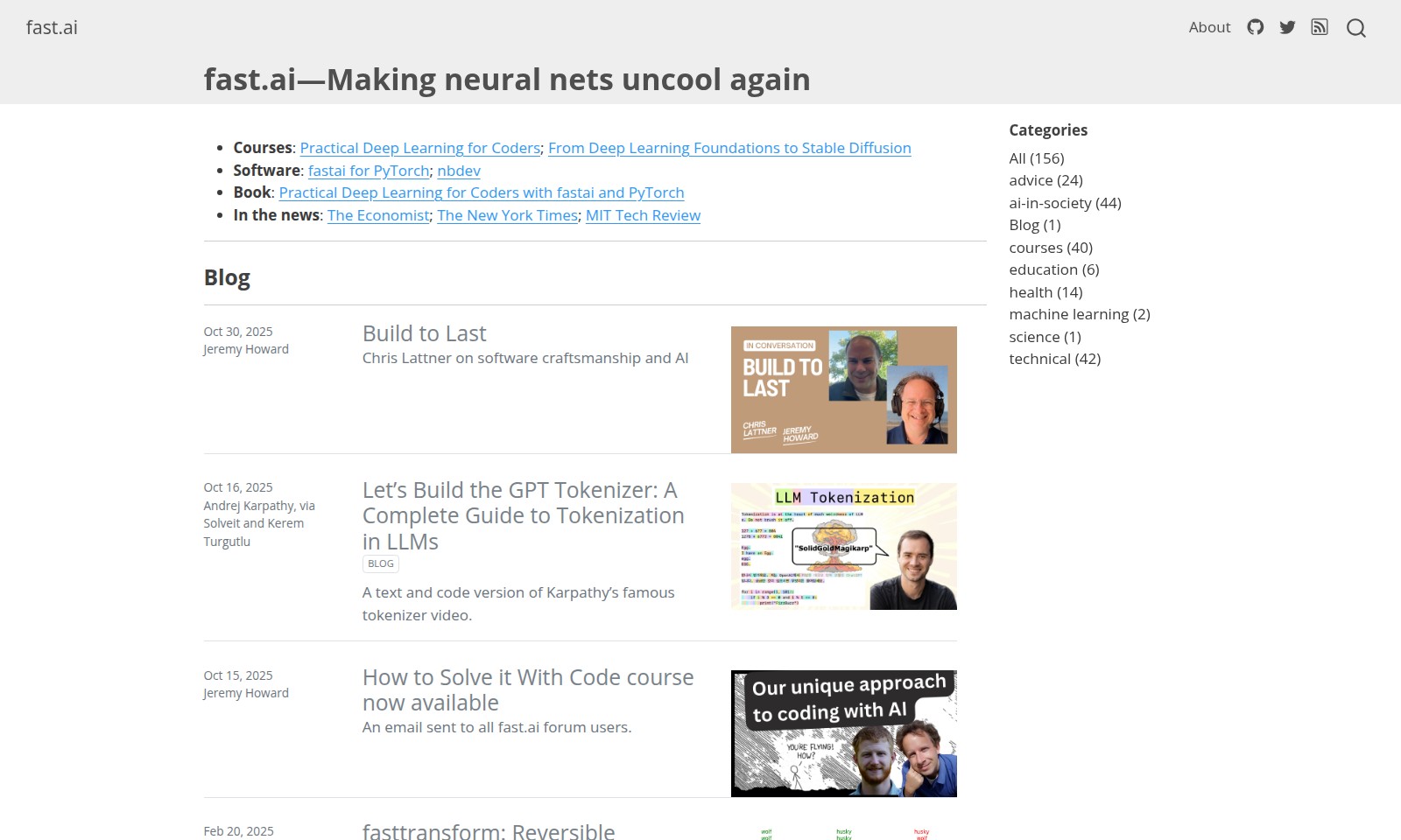 fast.ai fast.ai - Fast.ai propose des cours, des blogs et des outils