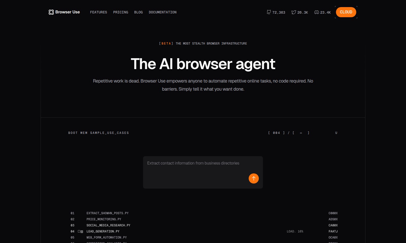 Browser Use Browser Use - Browser Use offers a no-code solution for automati
