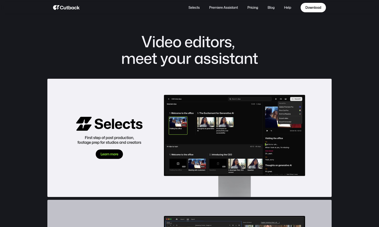 Selects Selects - Selects by Cutback ajuda estúdios e criadores a si