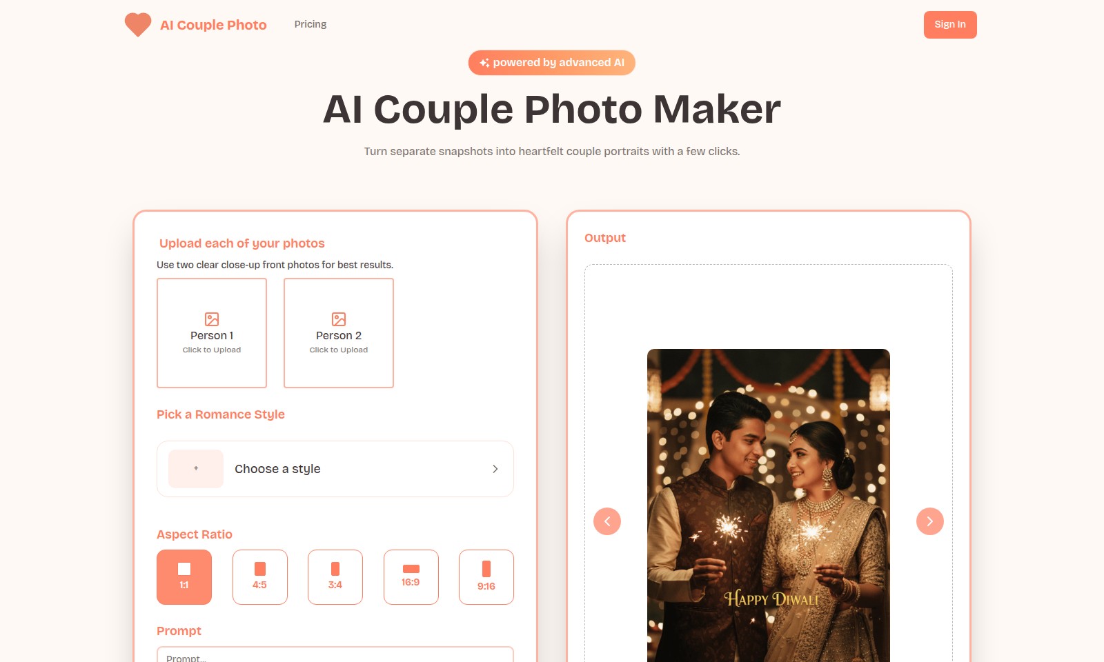 AI Couple Photo AI Couple Photo - Les photos de couple réalisées par l'IA combinent