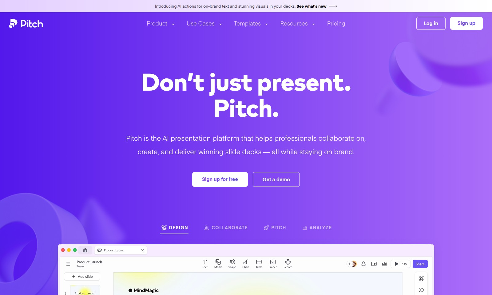 Pitch Pitch - Pitch là một nền tảng do AI điều khiển để tạo, hợp