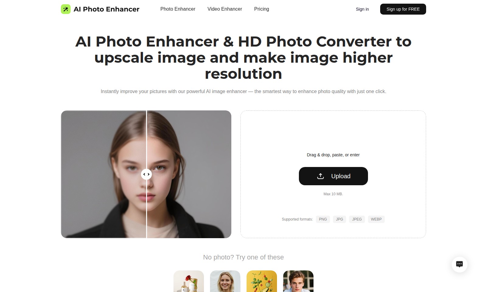 AI Photo Enhancer AI Photo Enhancer - Our AI Photo Enhancer offers powerful tools to res