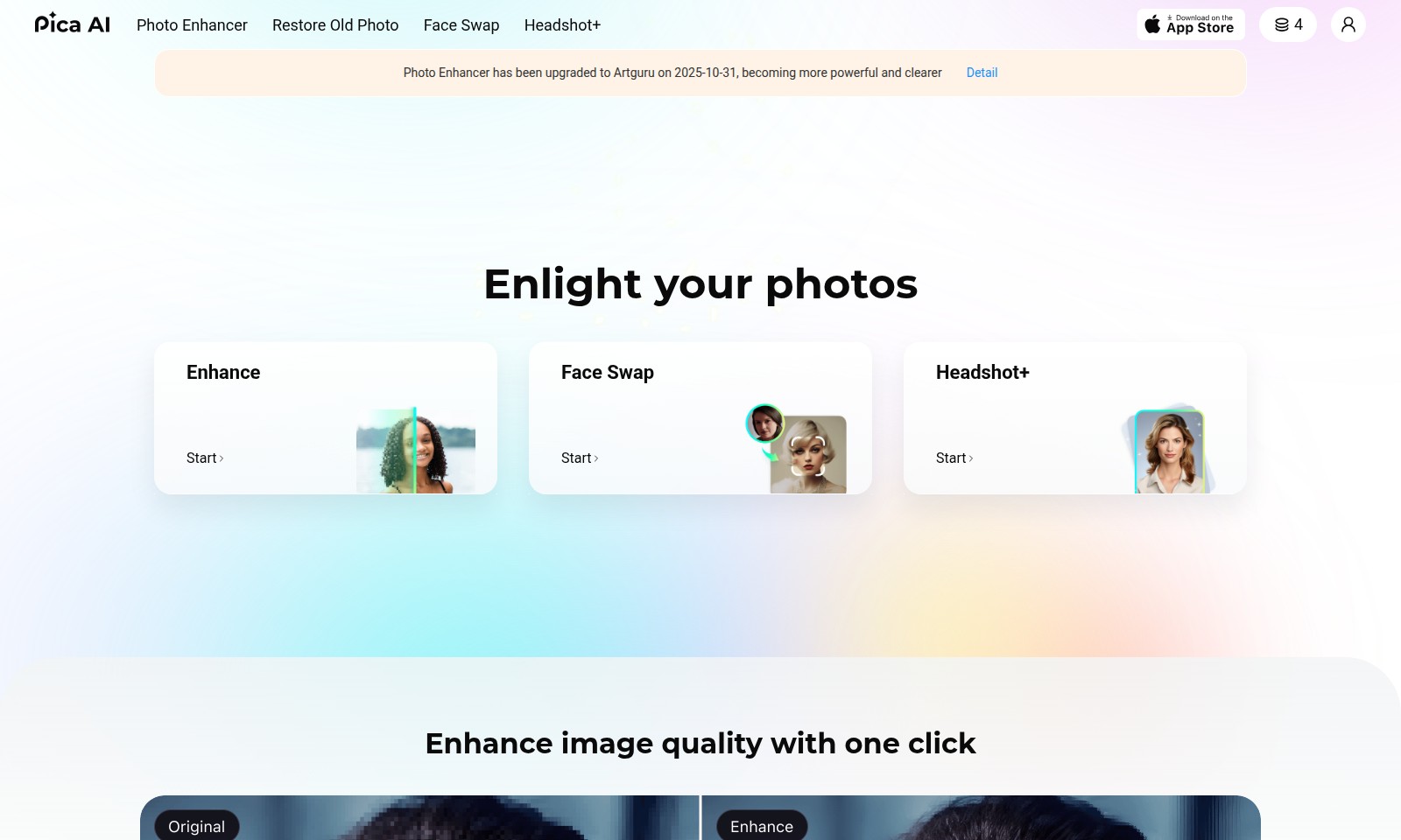 Pica AI Pica AI - Artguru, el mejorador de fotos mejorado, ofrece a