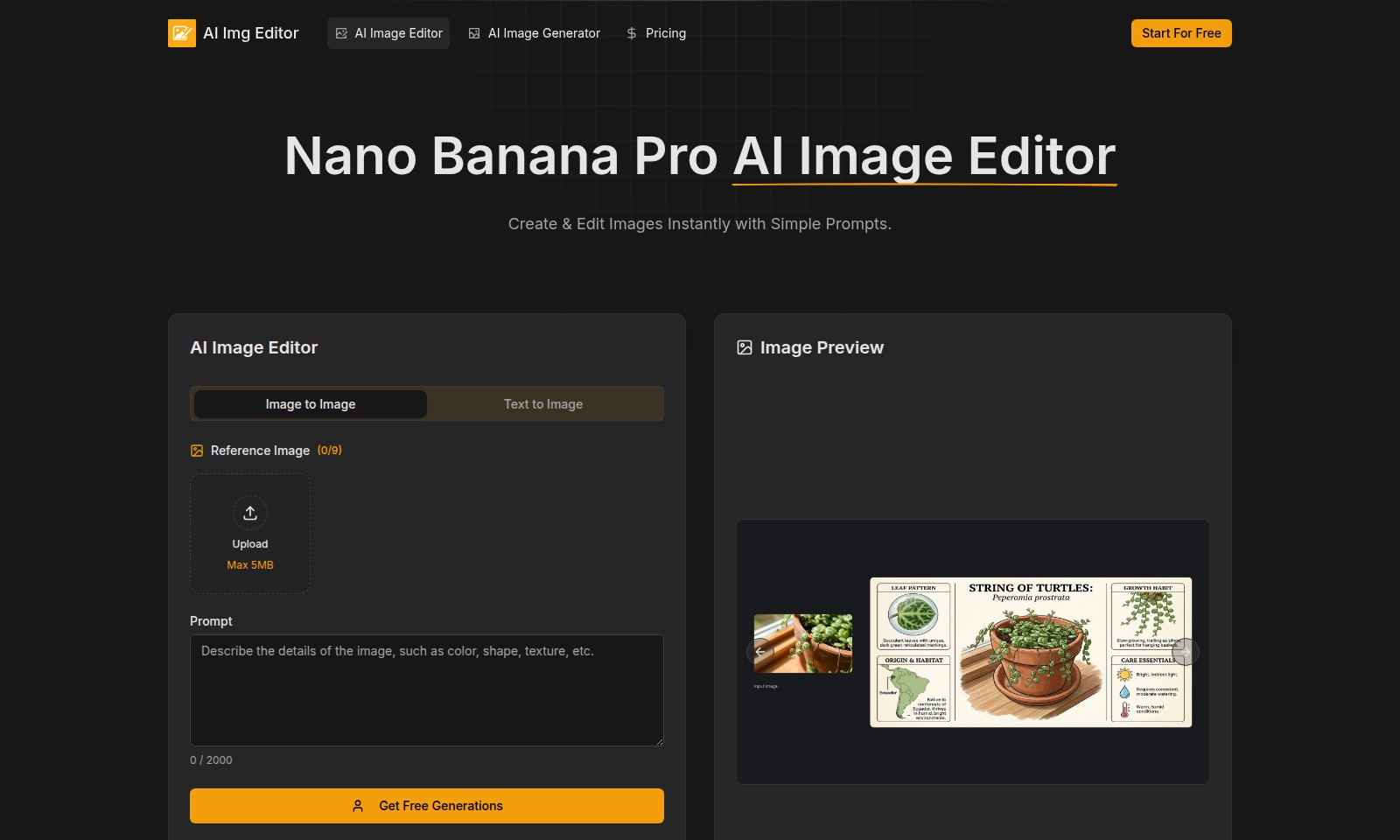 AI Image Editor AI Image Editor - Únete a más de 50,000 creadores que utilizan Nano