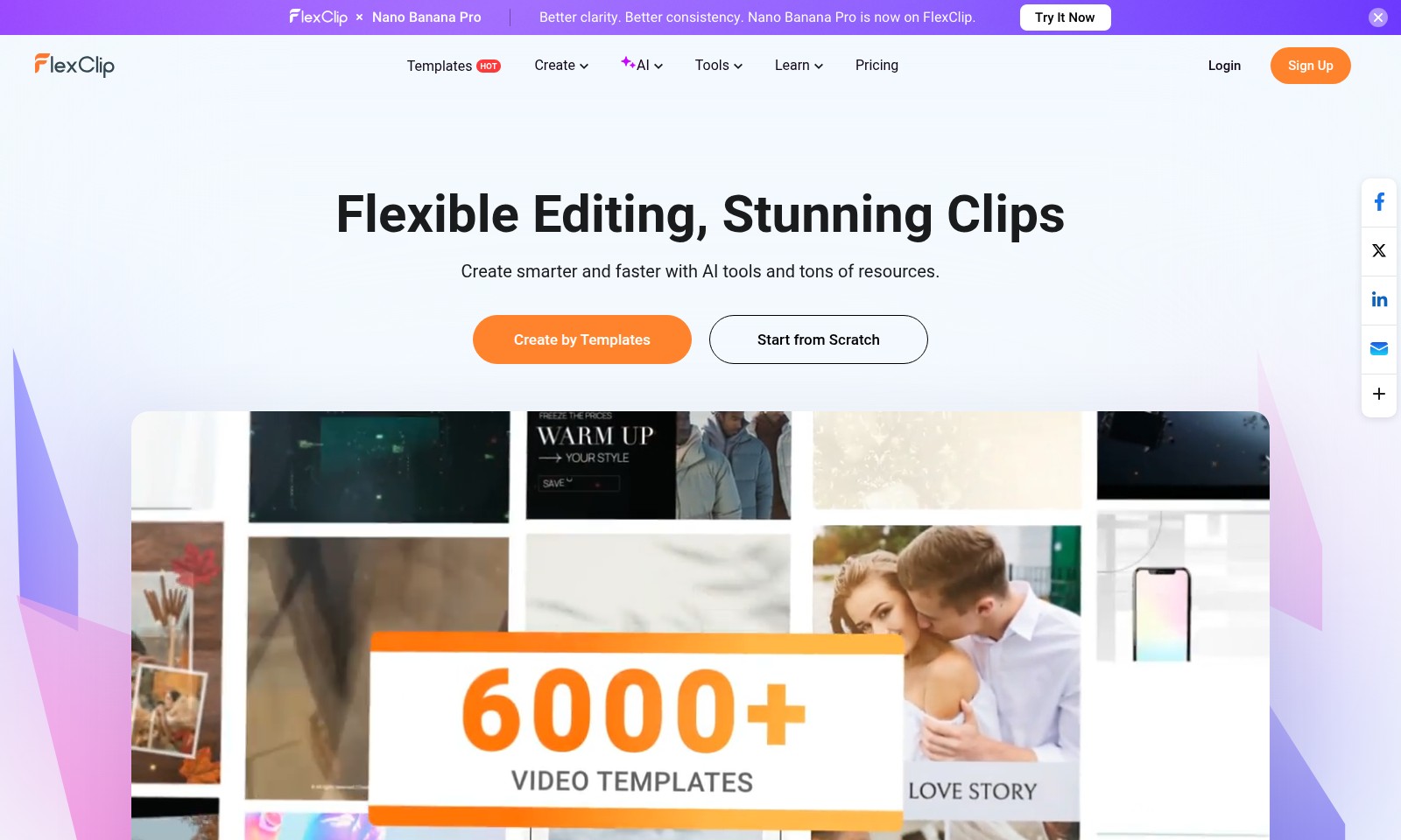 FlexClip FlexClip - FlexClip bietet fortschrittliche KI-Tools zur Vide