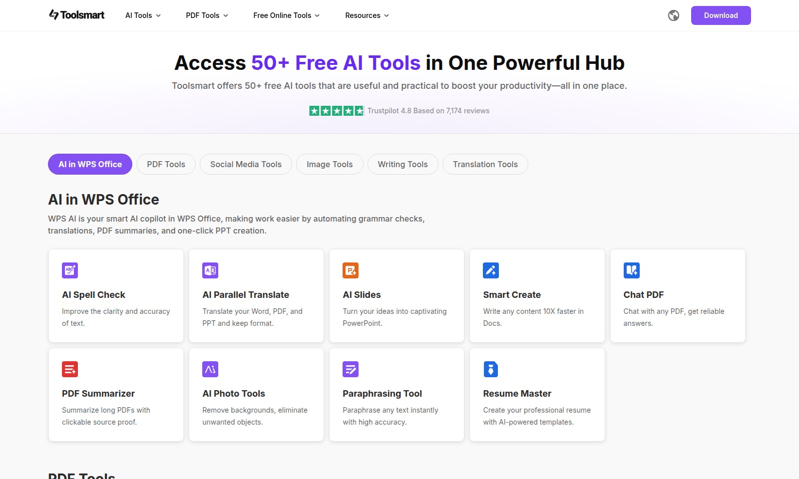 Free Paraphrasing Tool Free Paraphrasing Tool - Toolsmartは、PDF管理からソーシャルメディアコンテンツのダウンロードまで、50以上の無料A
