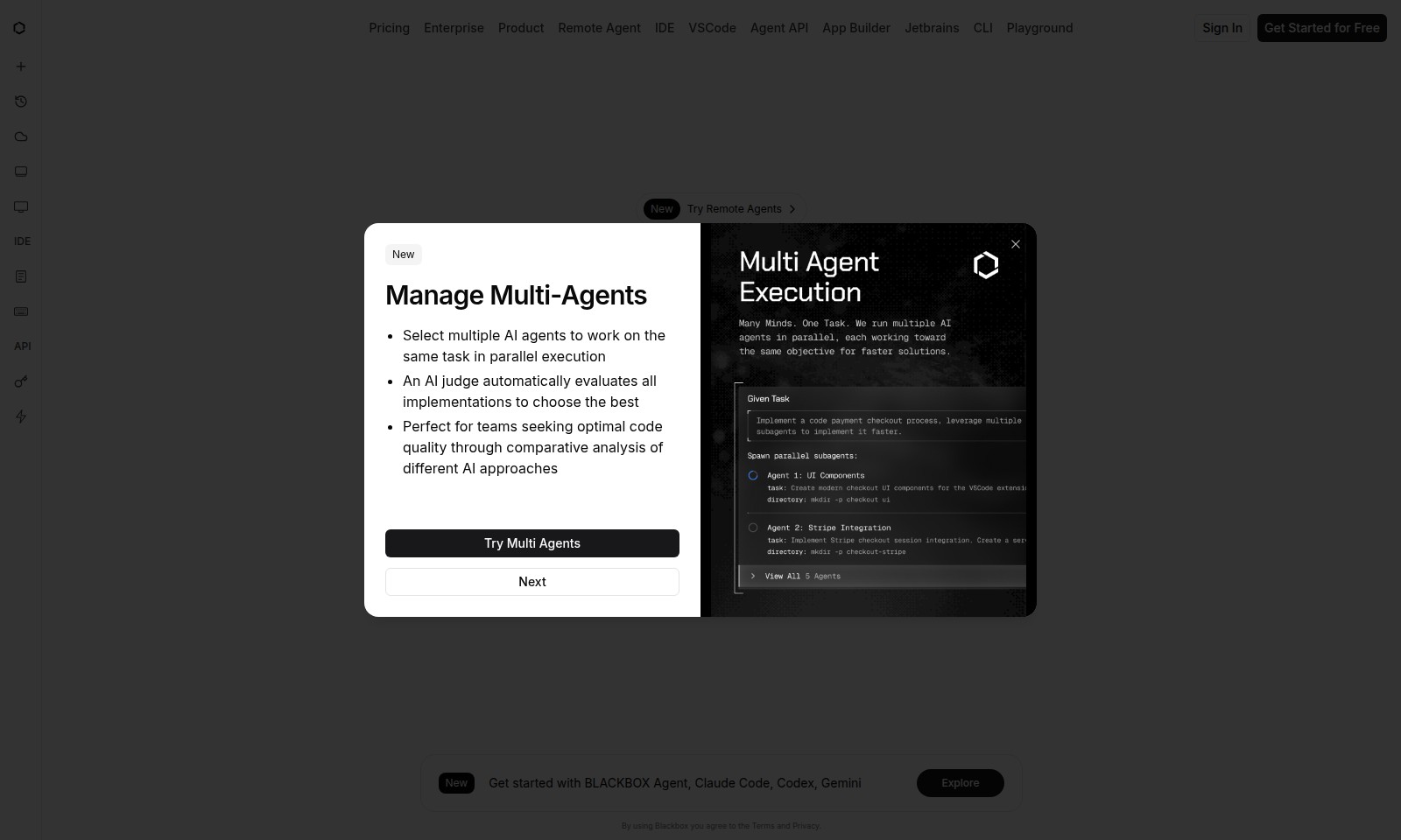 BLACKBOX.AI BLACKBOX.AI - Khám phá khả năng của Remote Agent của Blackbox, t