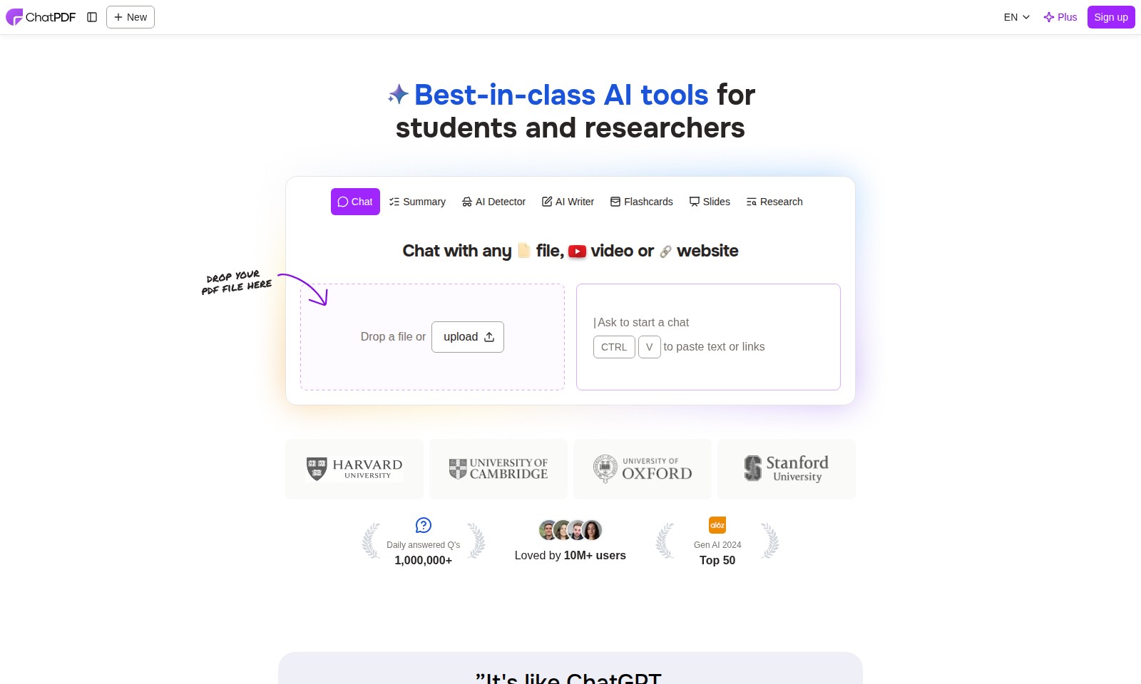 ChatPDF ChatPDF - ChatPDF is an AI-powered tool for interacting with
