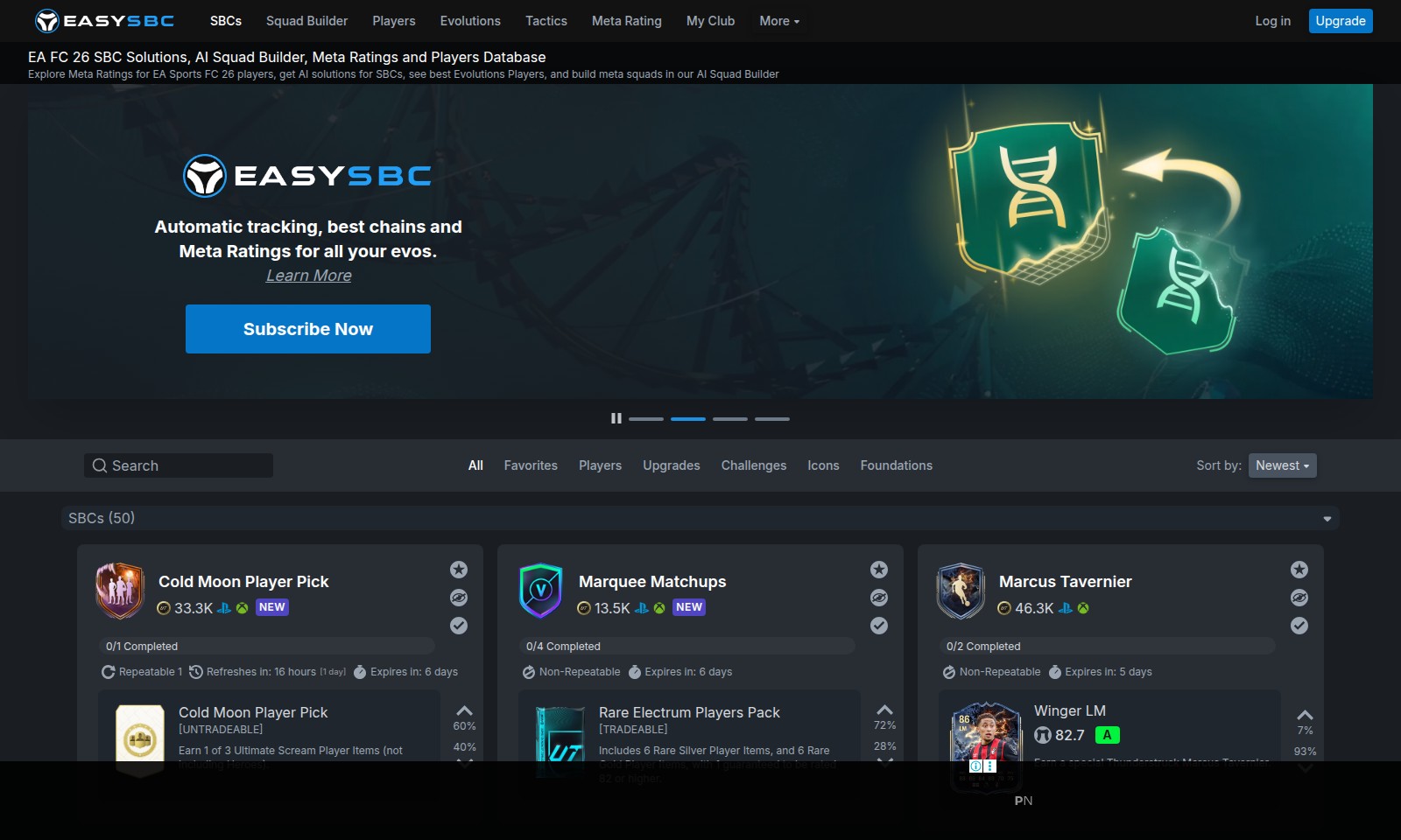 EasySBC EasySBC - Discover SBC solutions, build meta teams, and trac