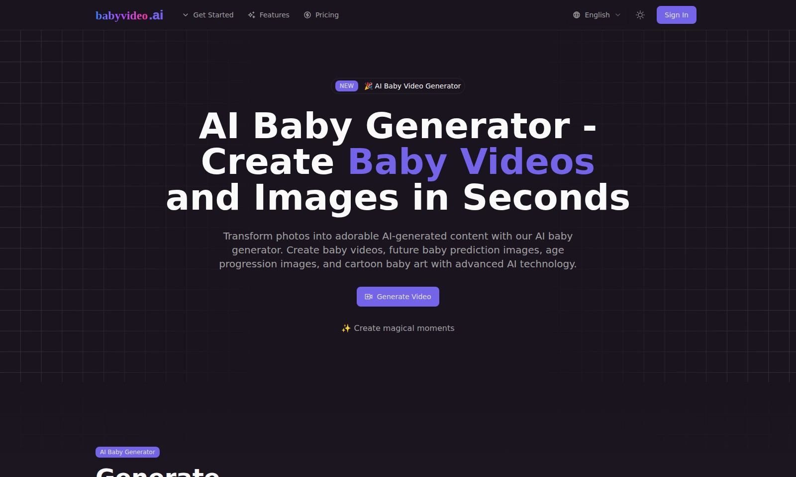 AI Baby Video AI Baby Video - Tạo video dễ thương về em bé, dự đoán tương lai củ