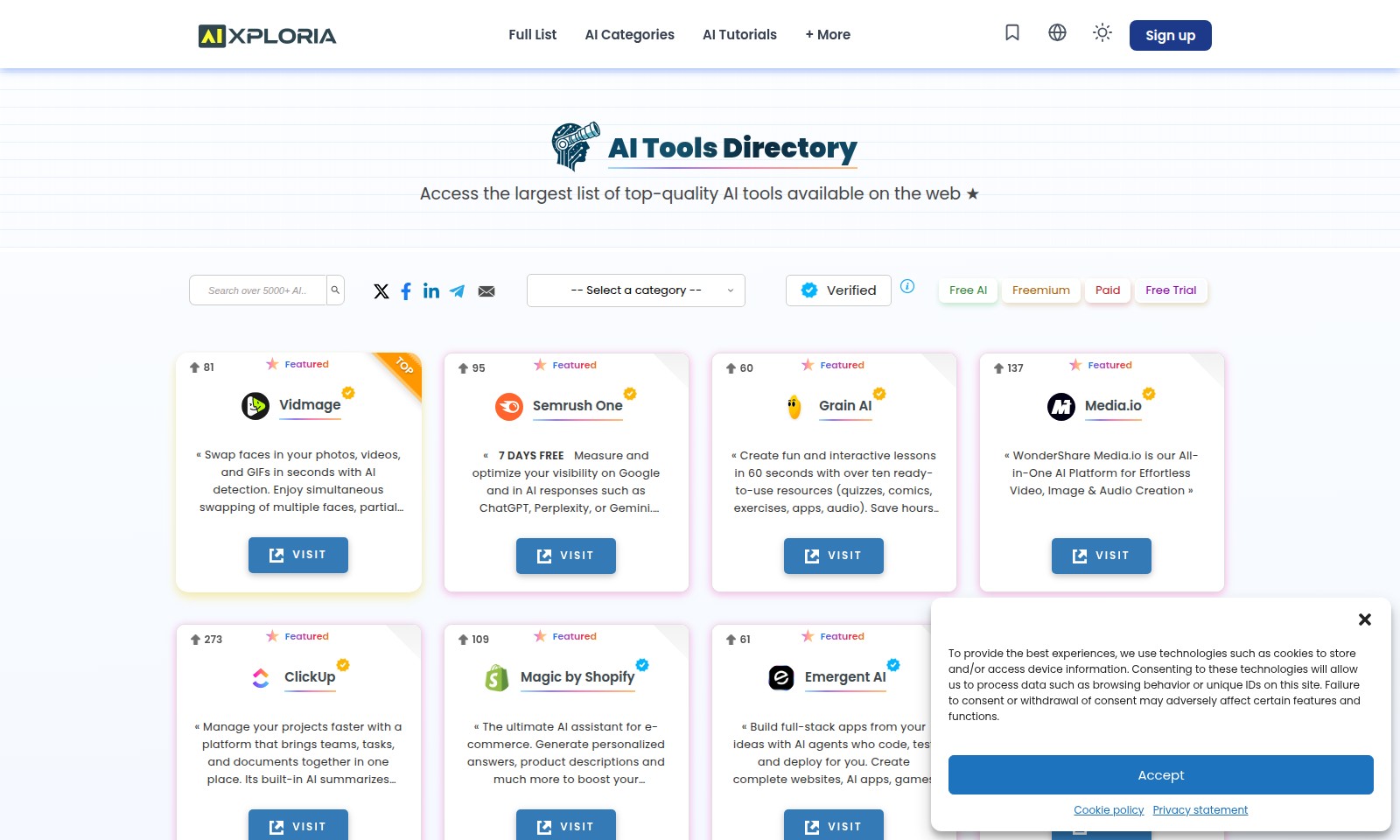 Nomi AI Nomi AI - Aixploria ist ein Verzeichnis von KI-Tools, das ei
