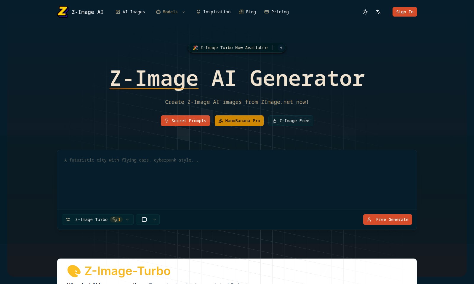 Z-Image Z-Image - Z-Image cung cấp công nghệ tạo hình ảnh AI tiên ti