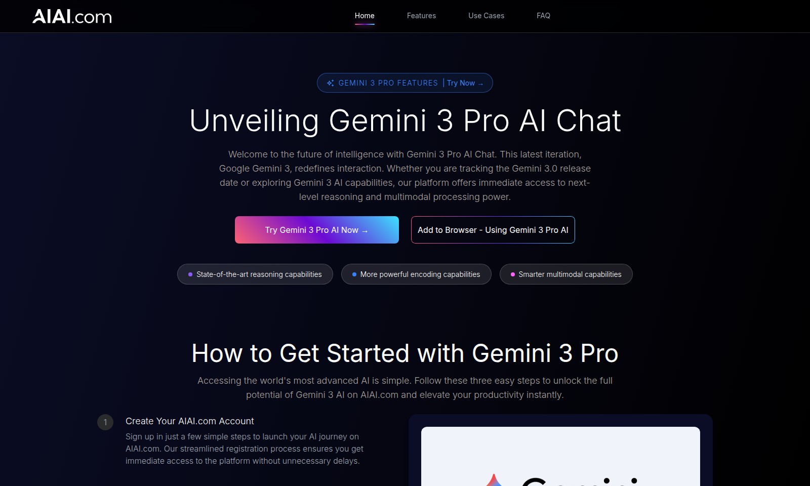Gemini 3 AI Gemini 3 AI - Explore os recursos de IA do Gemini 3 Pro para apr