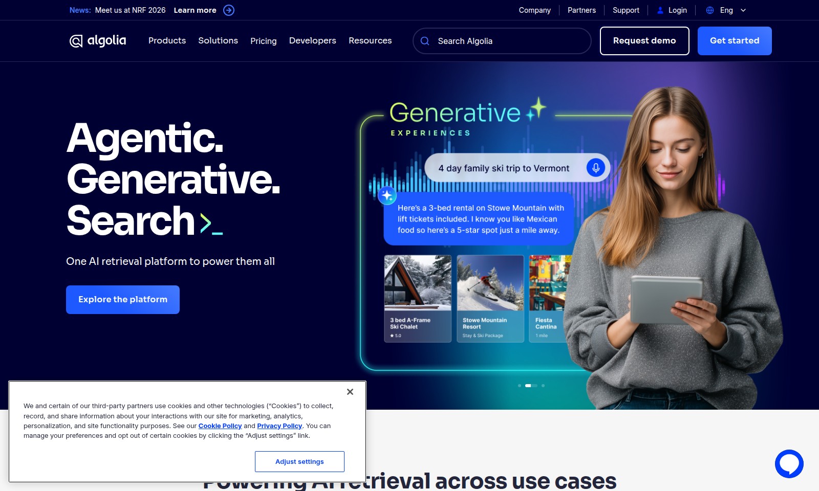 Algolia Algolia - 알고리아의 AI 기반 검색 솔루션을 NRF 2026에서 만나보세요. 데모를 예약하고 우리의