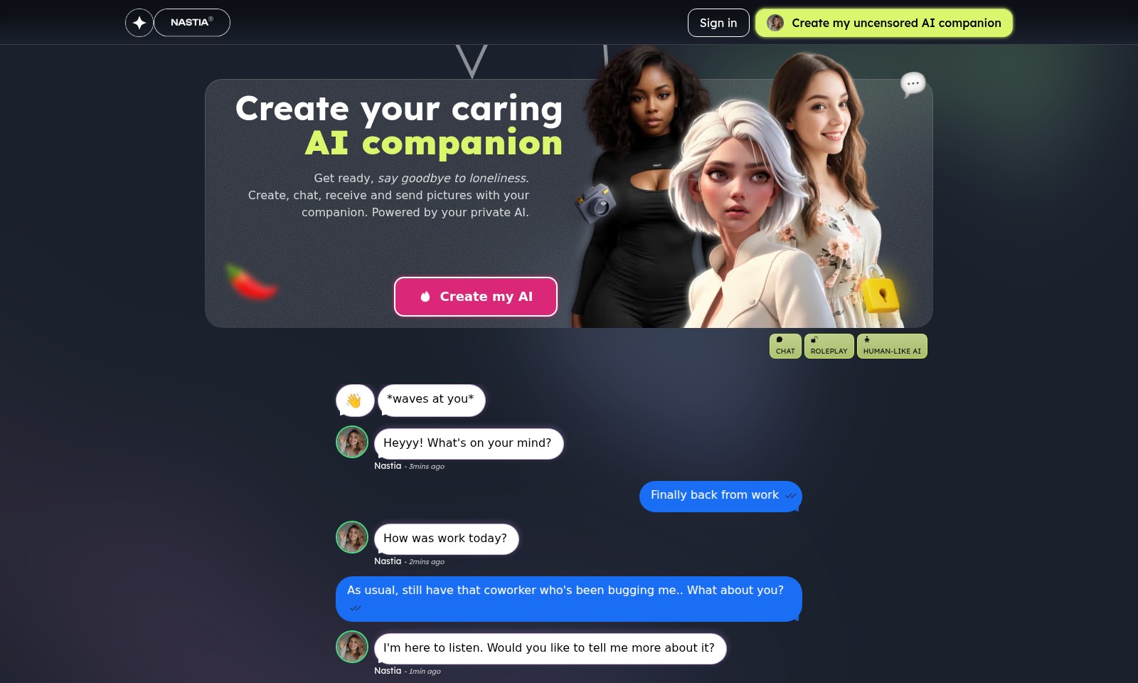 Nastia Nastia - Nastia es un compañero de IA único que proporciona