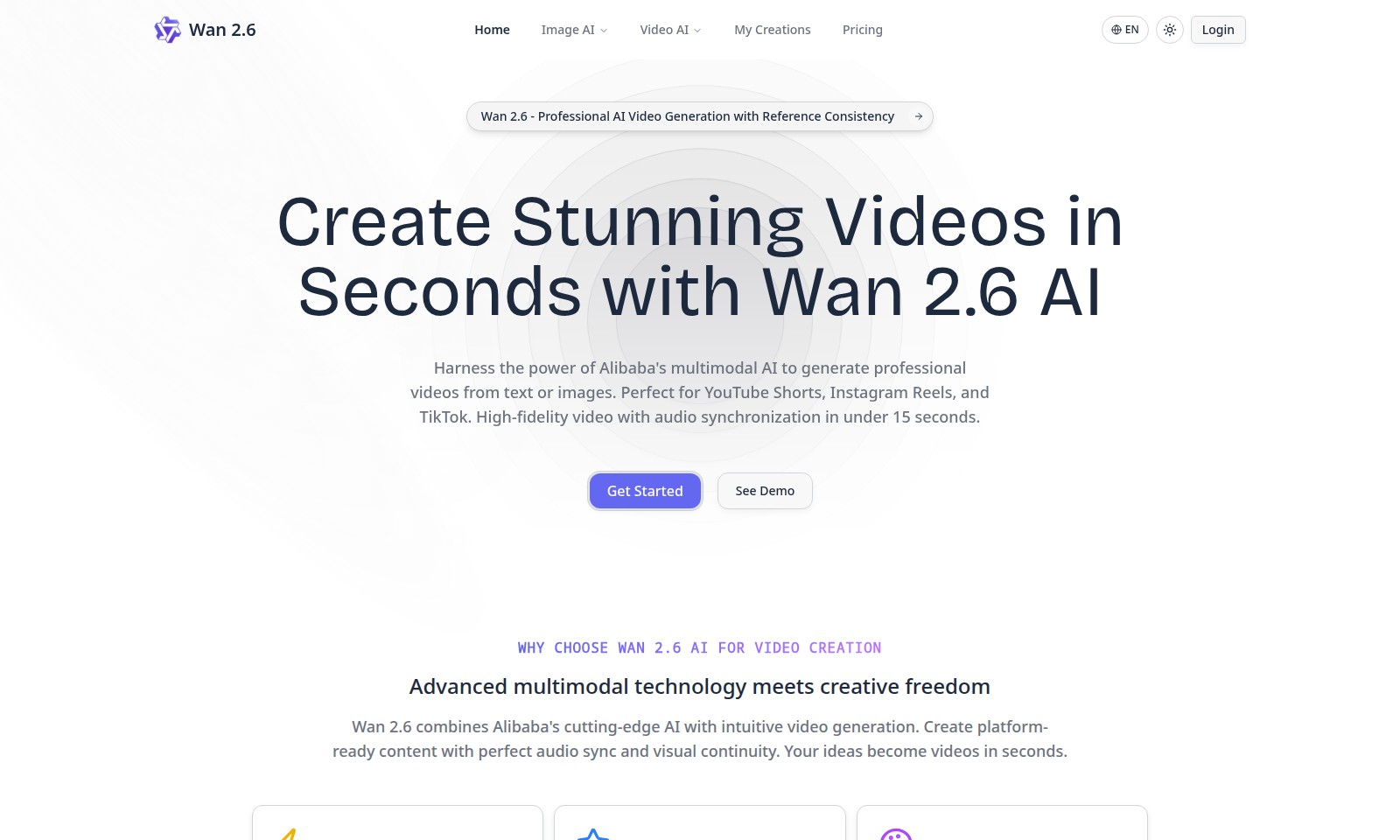 Wan 2.6 Wan 2.6 - Wan 2.6 bietet eine schnelle, hochpräzise Videopro