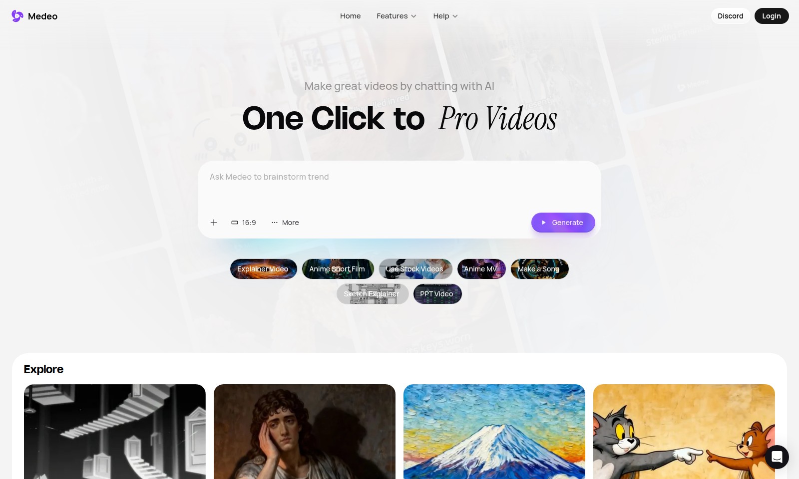 Medeo Medeo - Medeo는 AI와 채팅하여 전문 비디오를 제작할 수 있는 플랫폼으로, 다양한 비디오 형식
