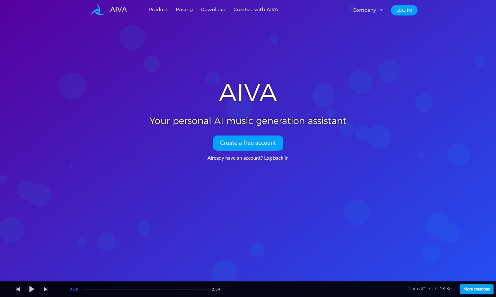 AIVA AIVA - AIVA allows users to create songs in various style