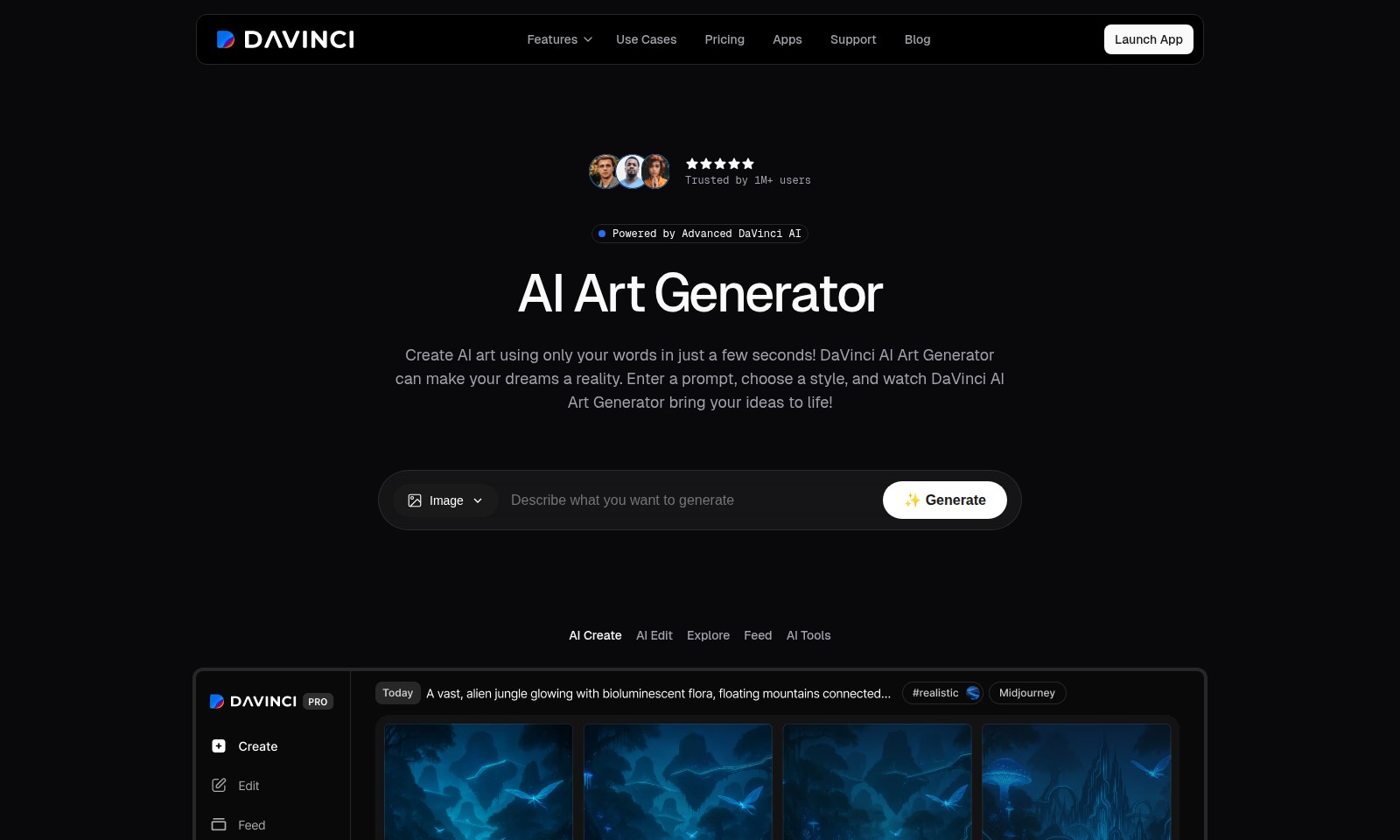 DaVinci AI DaVinci AI - Create AI-generated art using DaVinci's advanced t