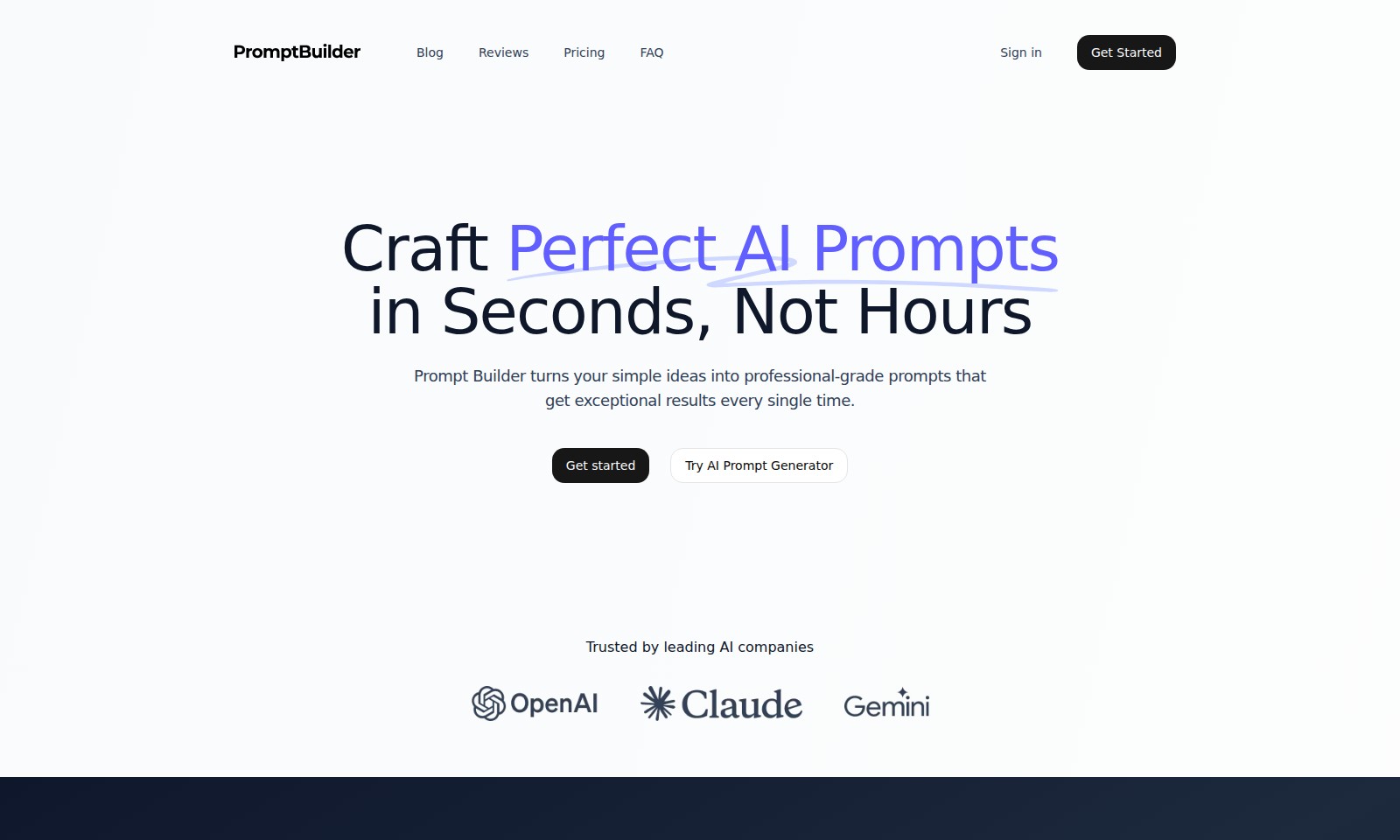 Prompt Builder Prompt Builder - Prompt Builderは、AIプロンプトの作成を効率化し、さまざまなAIモデル用のプロンプトを